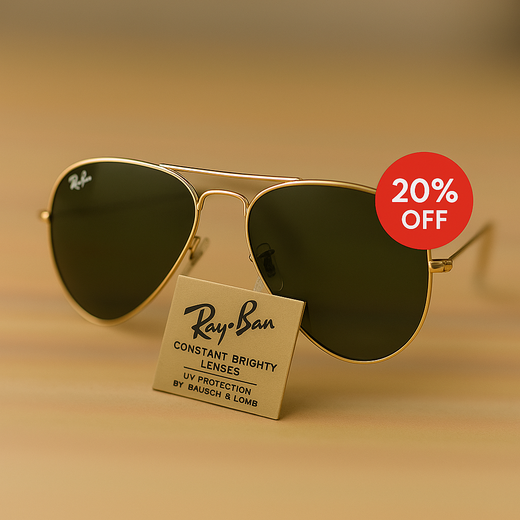 Classic Aviator Shades – Gold Frame Edition